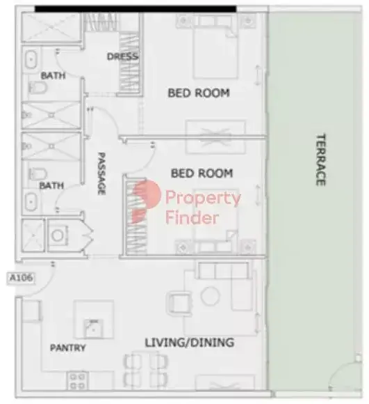 Планировка — 2-спальная, 120 м²