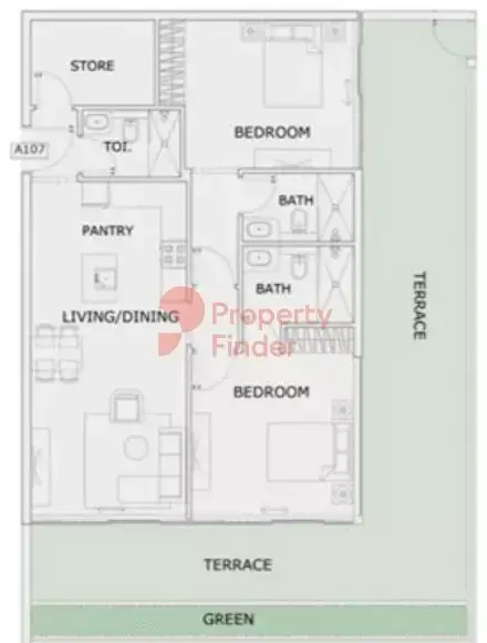Планировка — 2-спальная, 152 м²