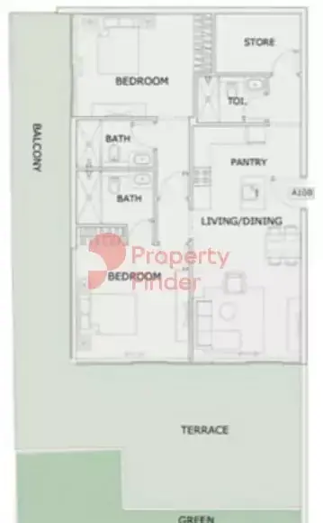 Планировка — 2-спальная, 172 м²