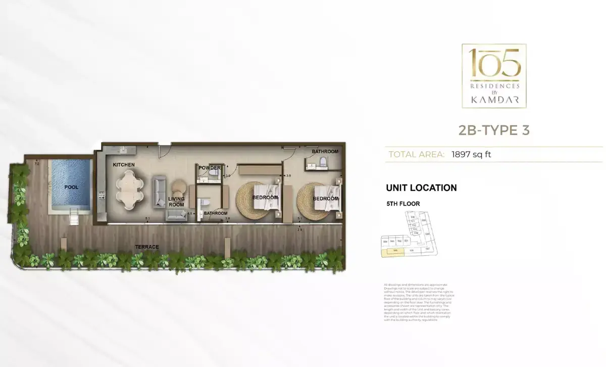 Планировка — 2-спальная, 176 м²