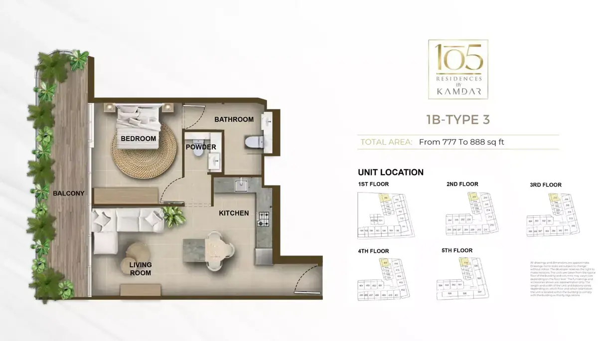 Планировка — 1-спальная, 72 м²