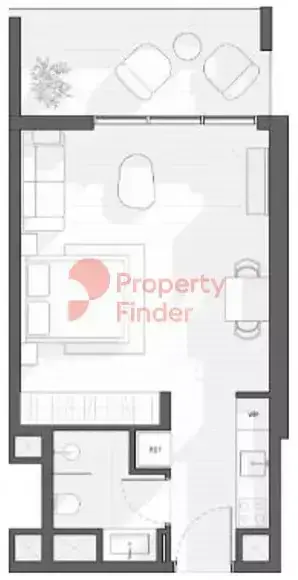 Планировка — Студия, 44 м²