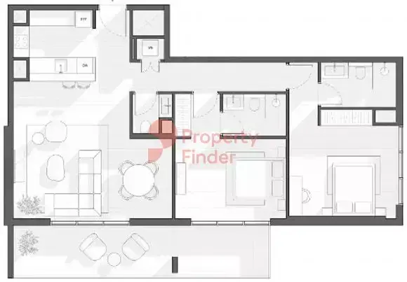 Планировка — 2-спальная, 119 м²