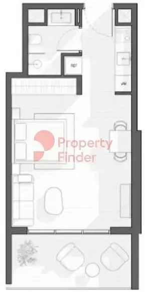 Планировка — Студия, 44 м²