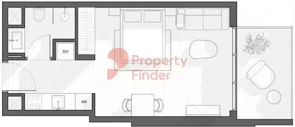 Планировка — Студия, 39 м²