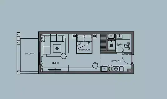 Планировка — Студия, 42 м²
