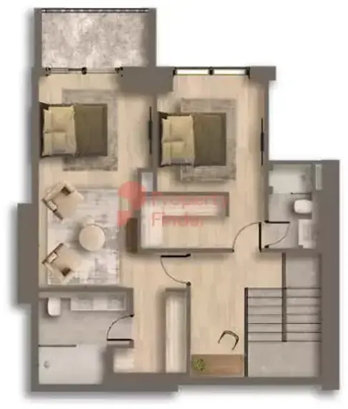Планировка — 2-спальная, 161 м²