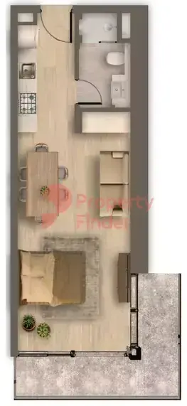 Планировка — Студия, 42 м²
