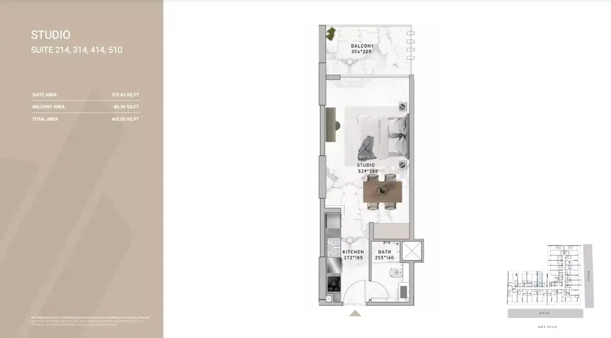 Планировка — Студия, 43 м²