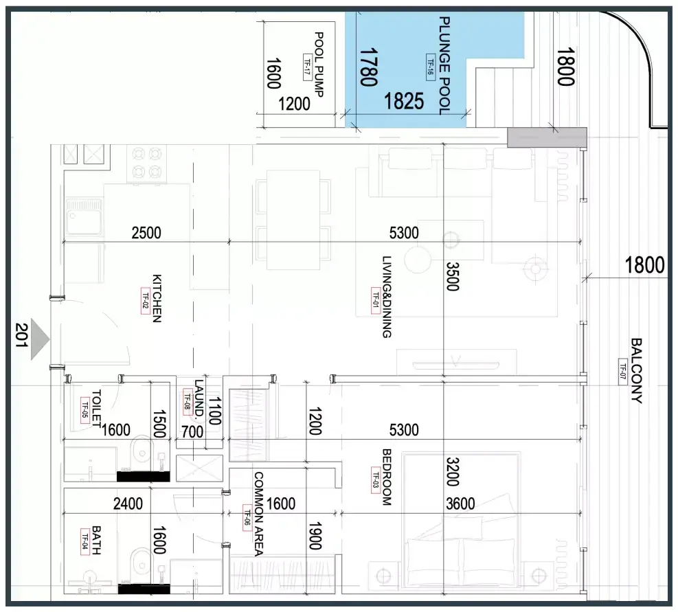 Планировка — 1-спальная