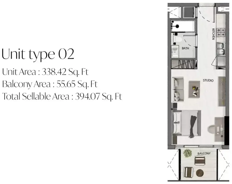 Планировка — Студия, 37 м²