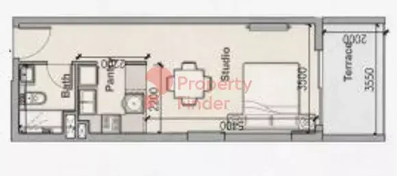 Планировка — Студия, 44 м²