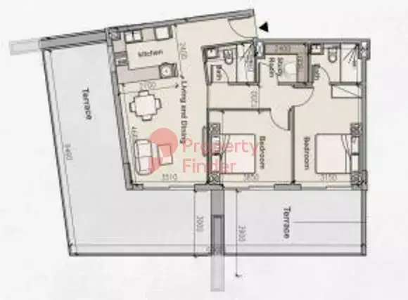 Планировка — 2-спальная, 146 м²