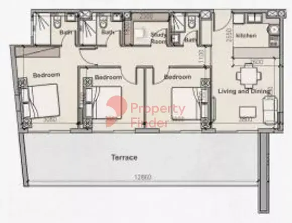 Планировка — 3-спальная, 139 м²