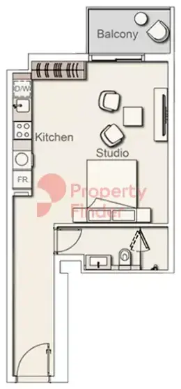 Планировка — Студия, 46 м²