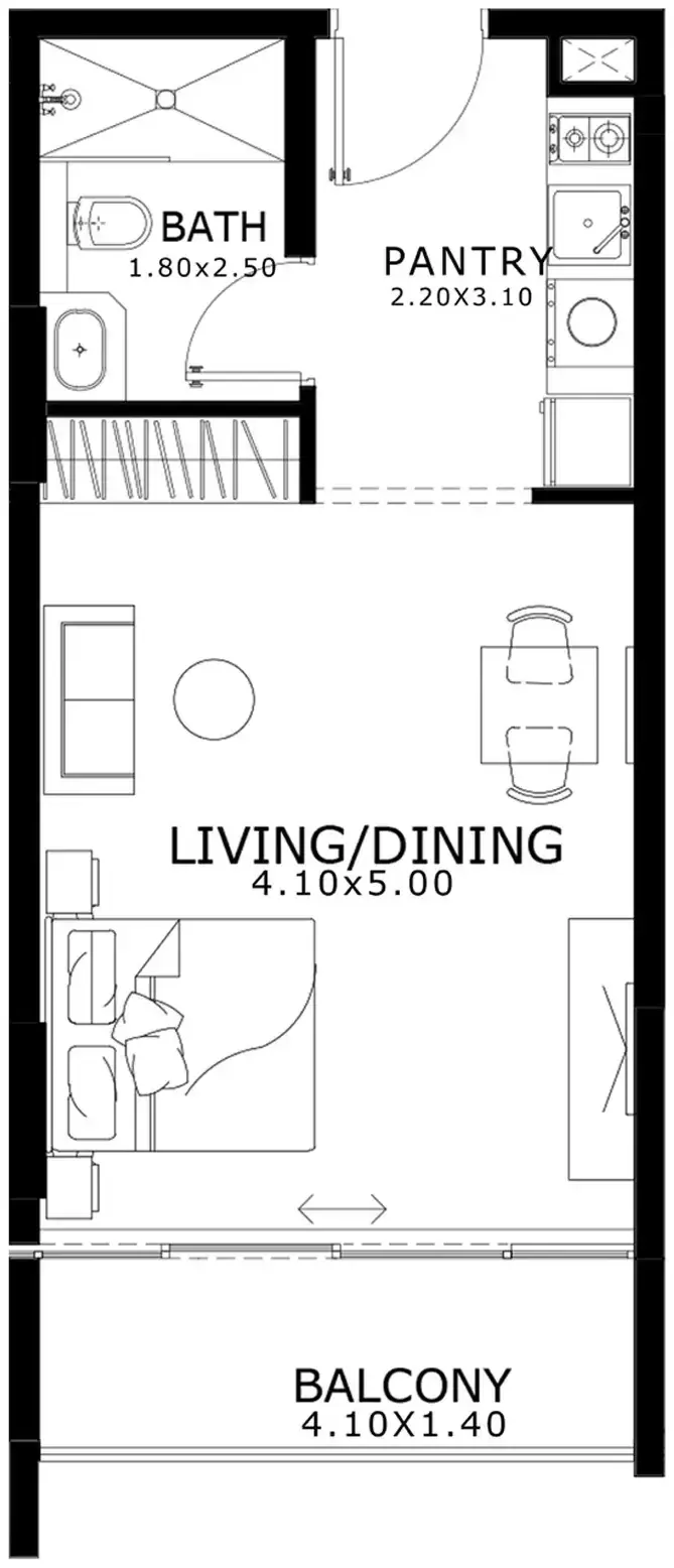 Планировка — Студия, 37 м²