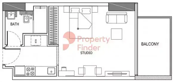 Планировка — Студия, 42 м²