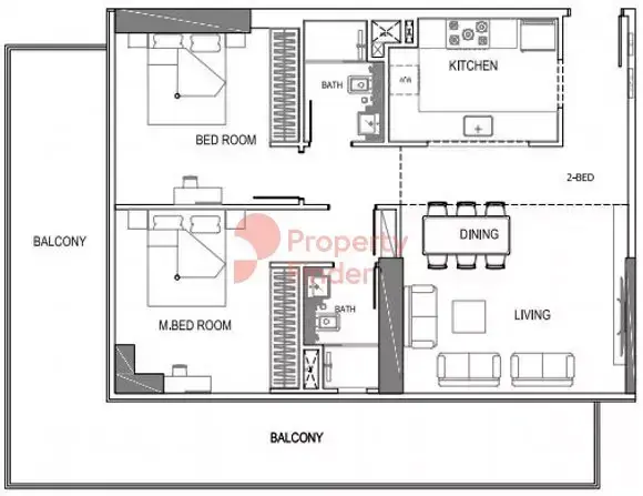 Планировка — 2-спальная, 109 м²
