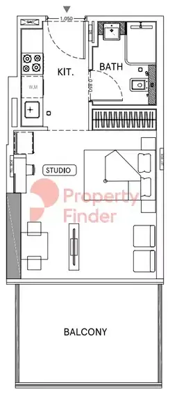 Планировка — Студия, 35 м²