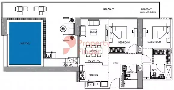 Планировка — 2-спальная, 144 м²