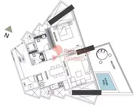 Планировка — 1-спальная, 85 м²