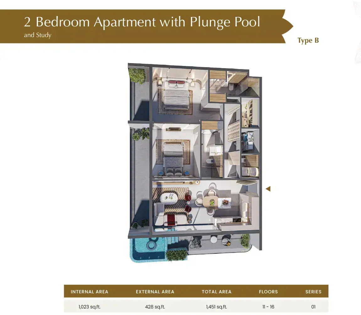 Планировка — 2-спальная, 135 м²