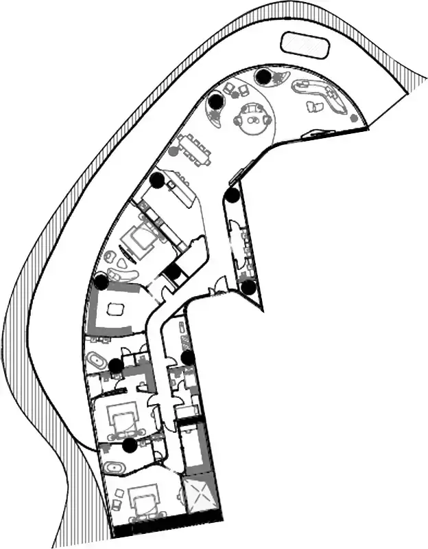 Планировка — 3-спальная, 568 м²