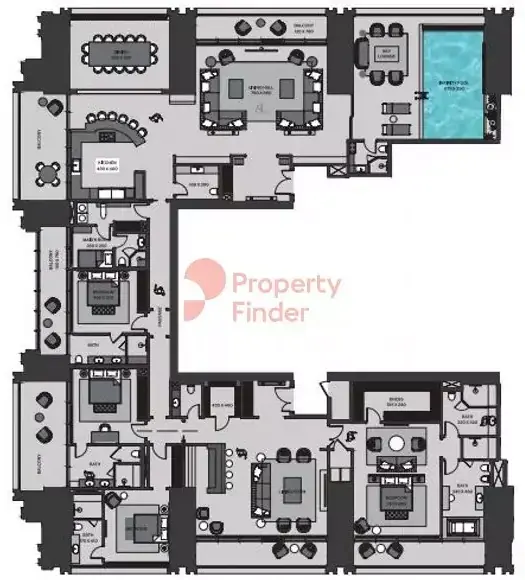 Планировка — квартира, 648 м²