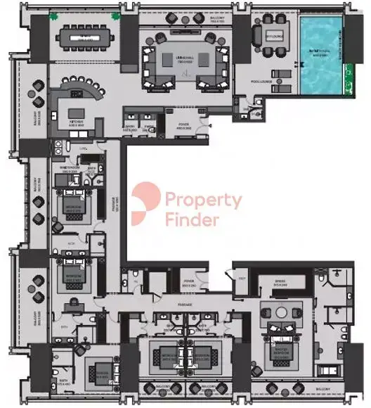 Планировка — квартира, 648 м²