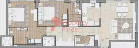 Планировка — 2-спальная, 94 м²