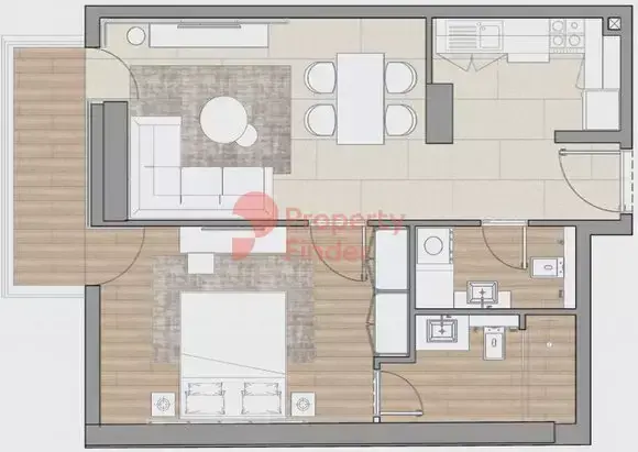 Планировка — 1-спальная, 67 м²