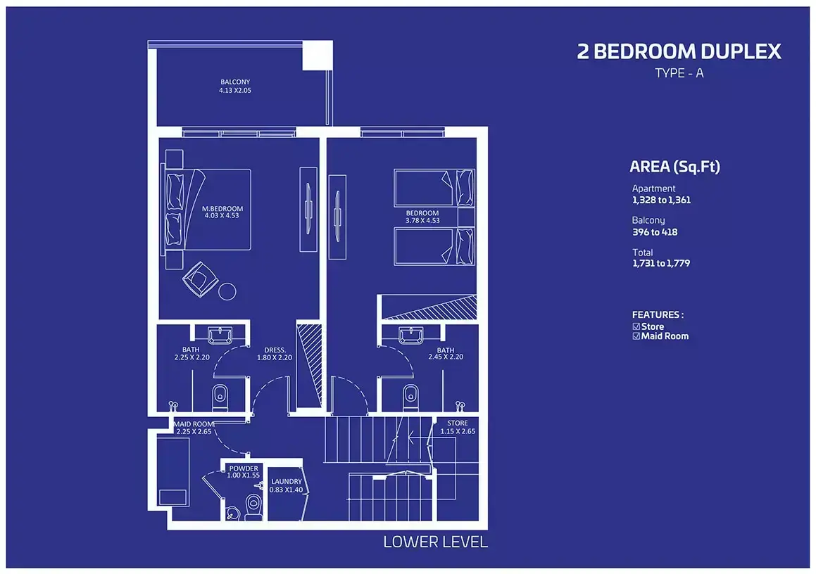 Планировка — 2-спальная, 165 м²