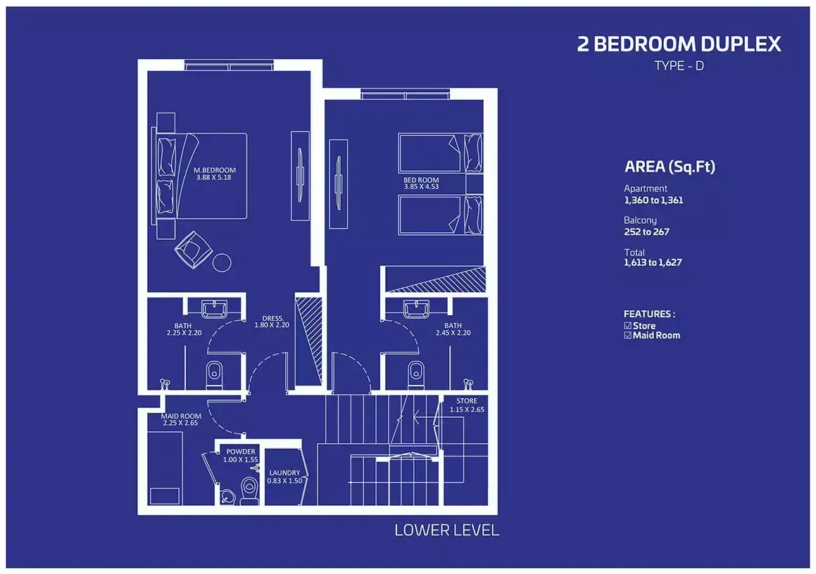 Планировка — 2-спальная, 151 м²