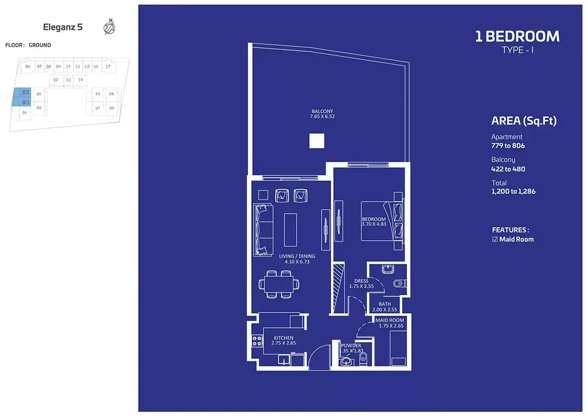 Планировка — 2-спальная, 119 м²