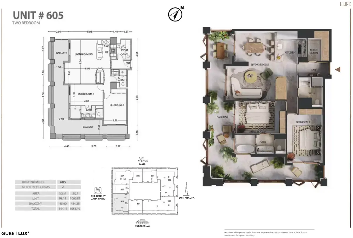 Планировка — 2-спальная, 144 м²
