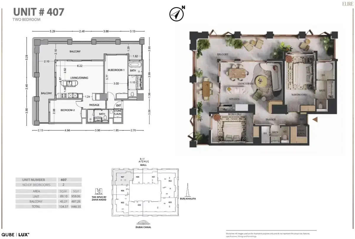 Планировка — 2-спальная, 134 м²