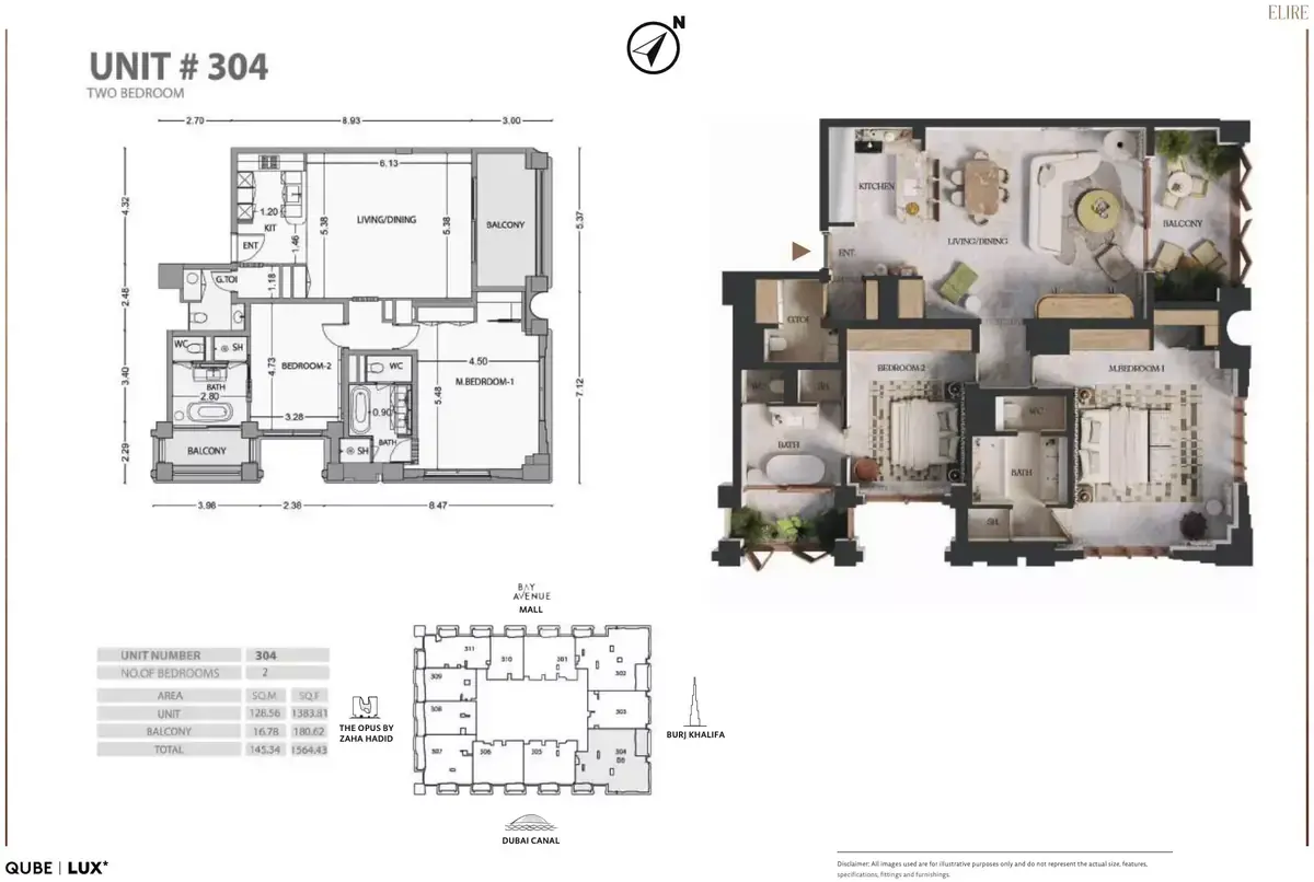Планировка — 2-спальная, 145 м²
