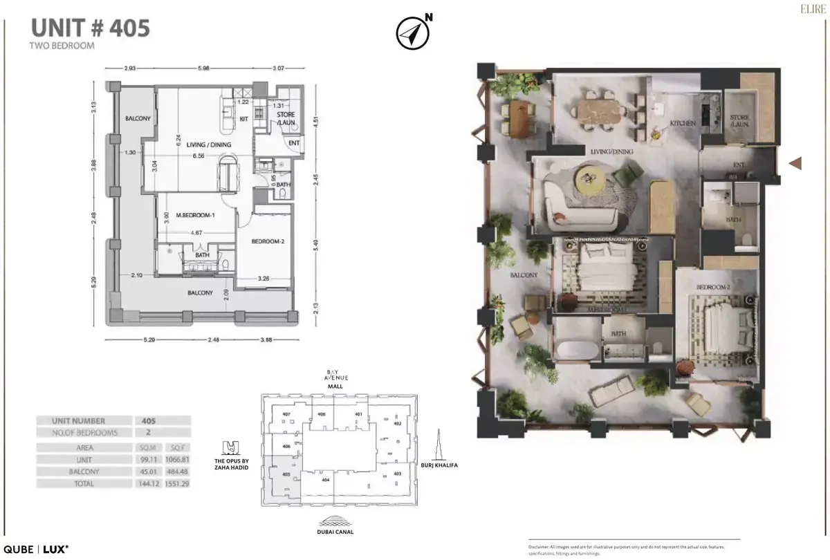 Планировка — 2-спальная, 144 м²