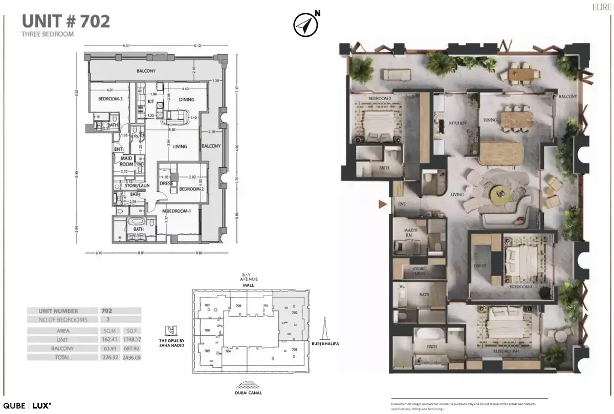 Планировка — 3-спальная, 226 м²