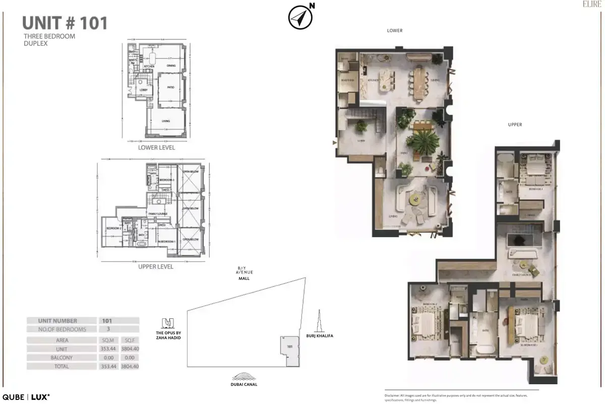 Планировка — 3-спальная, 353 м²