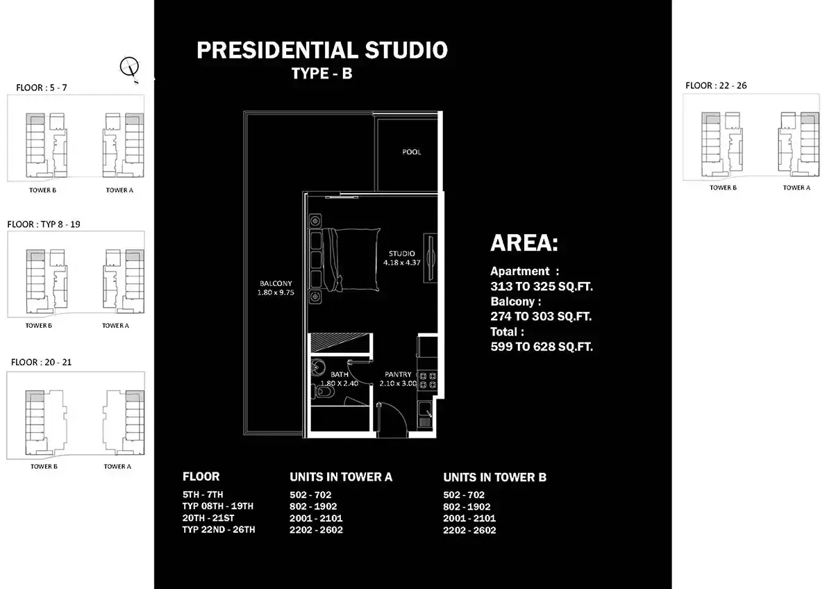 Планировка — Студия, 58 м²