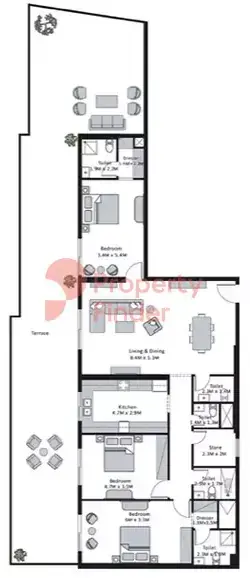 Планировка — 3-спальная, 289 м²