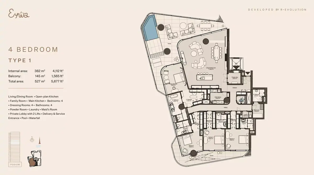 Планировка — квартира, 527 м²