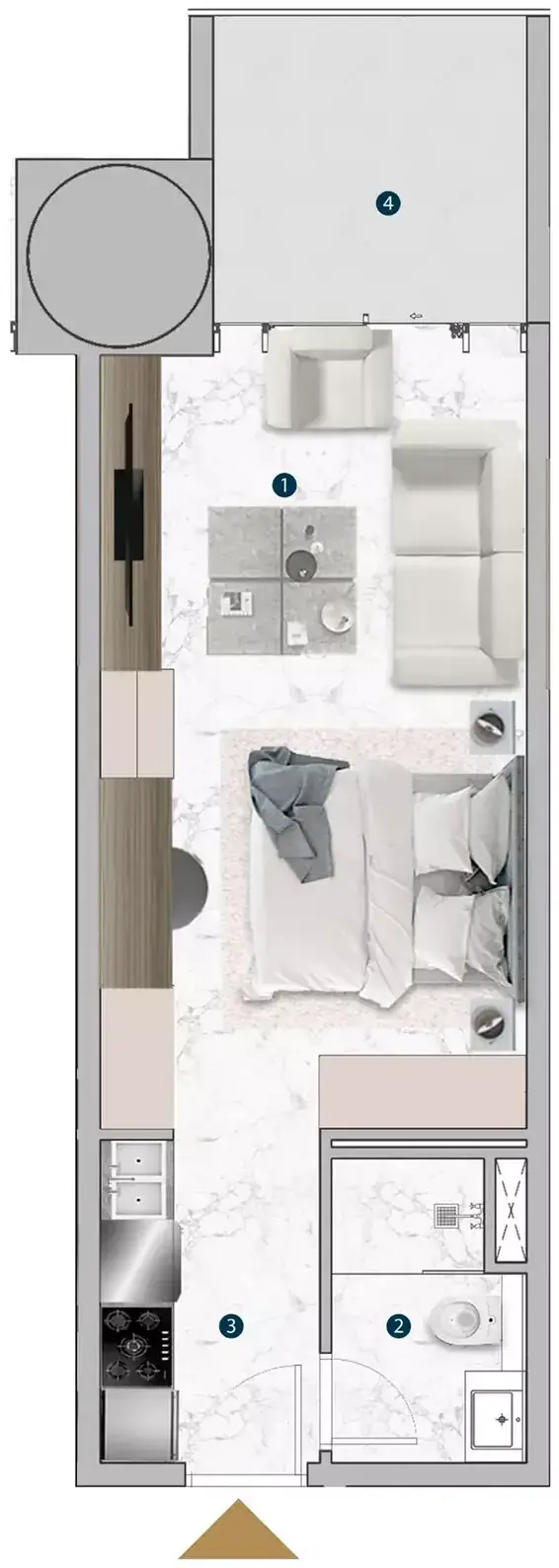 Планировка — Студия, 252 м²