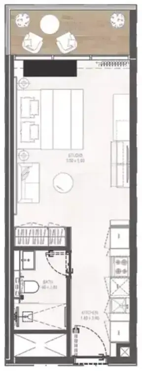 Планировка — Студия, 38 м²