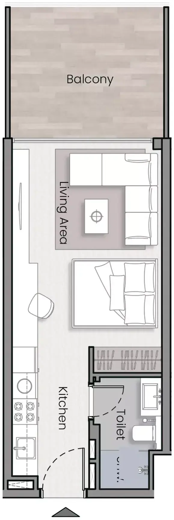 Планировка — Студия, 41 м²