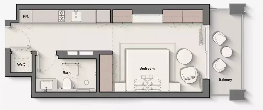 Планировка — Студия, 42 м²