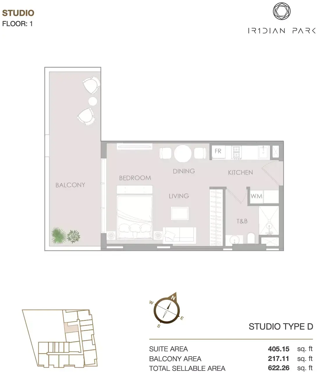 Планировка — Студия, 58 м²