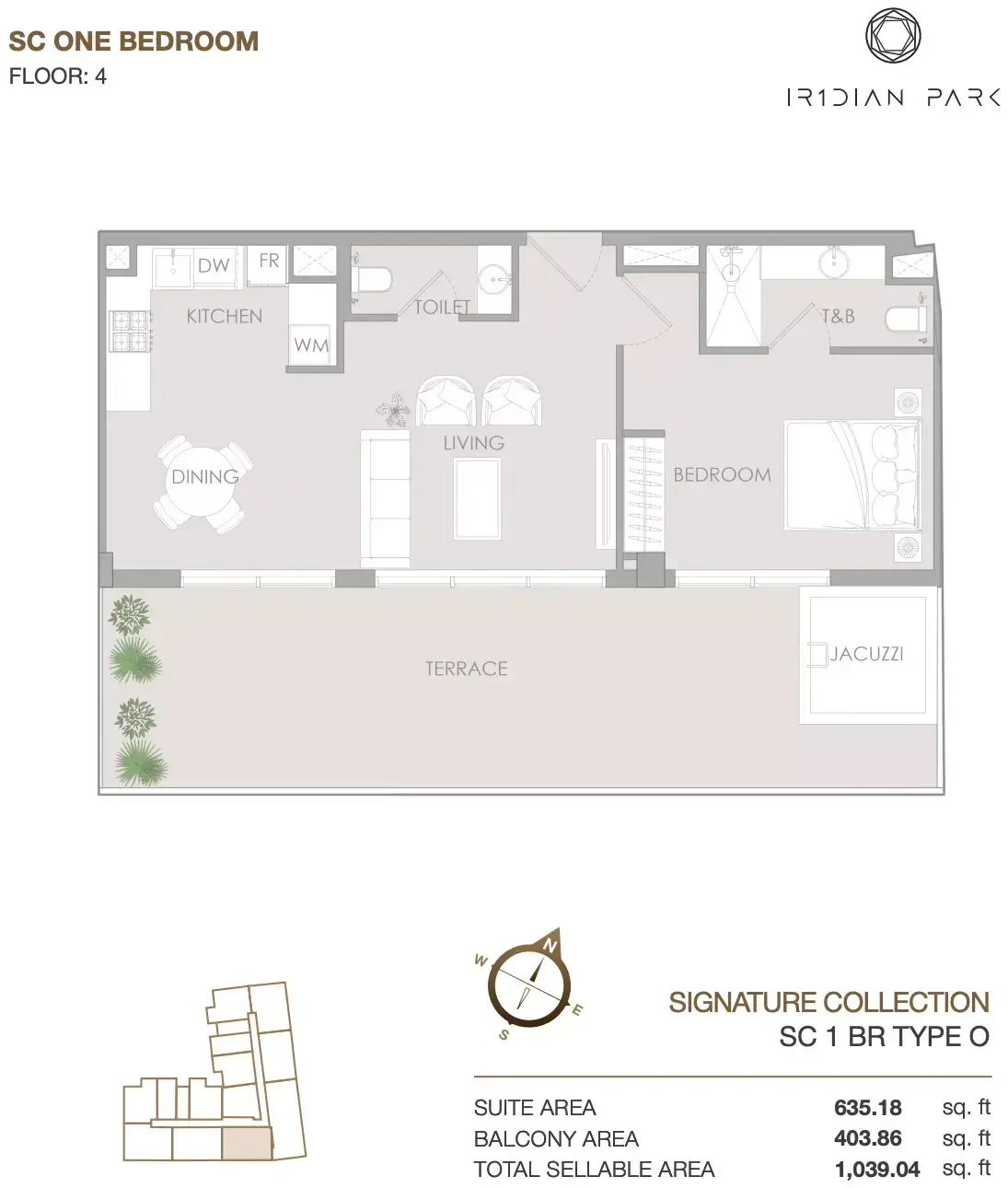 Планировка — 1-спальная, 97 м²