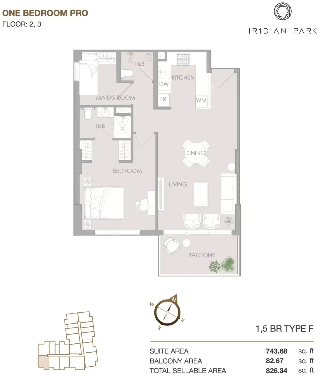 Планировка — 2-спальная, 77 м²